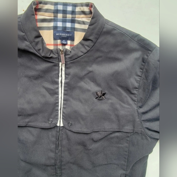 ❌️SOLD❌️ Burberry Golf Nova Check Womens Sz SMALL Black White Full Zip Jacket - Picture 2 of 11